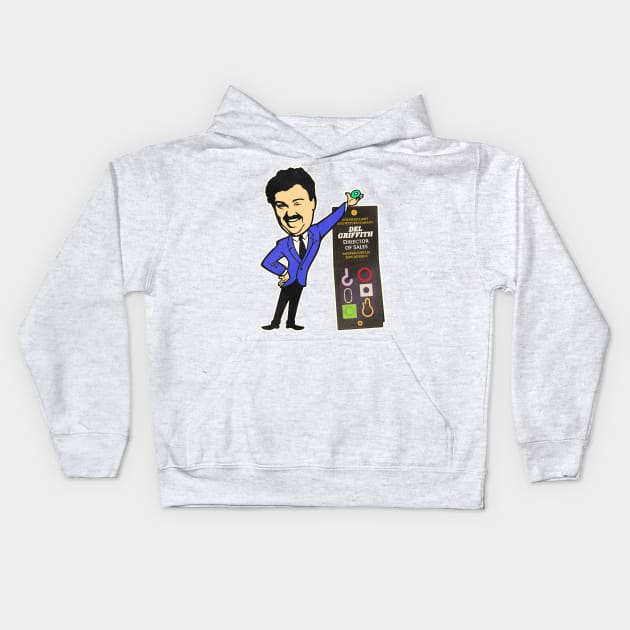 Del Griffith Director of Sales Shower Curtain Ring Division Kids Hoodie by darklordpug